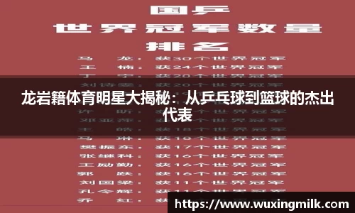 龙岩籍体育明星大揭秘：从乒乓球到篮球的杰出代表