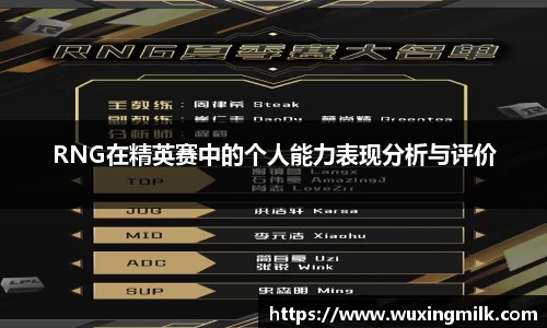 RNG在精英赛中的个人能力表现分析与评价